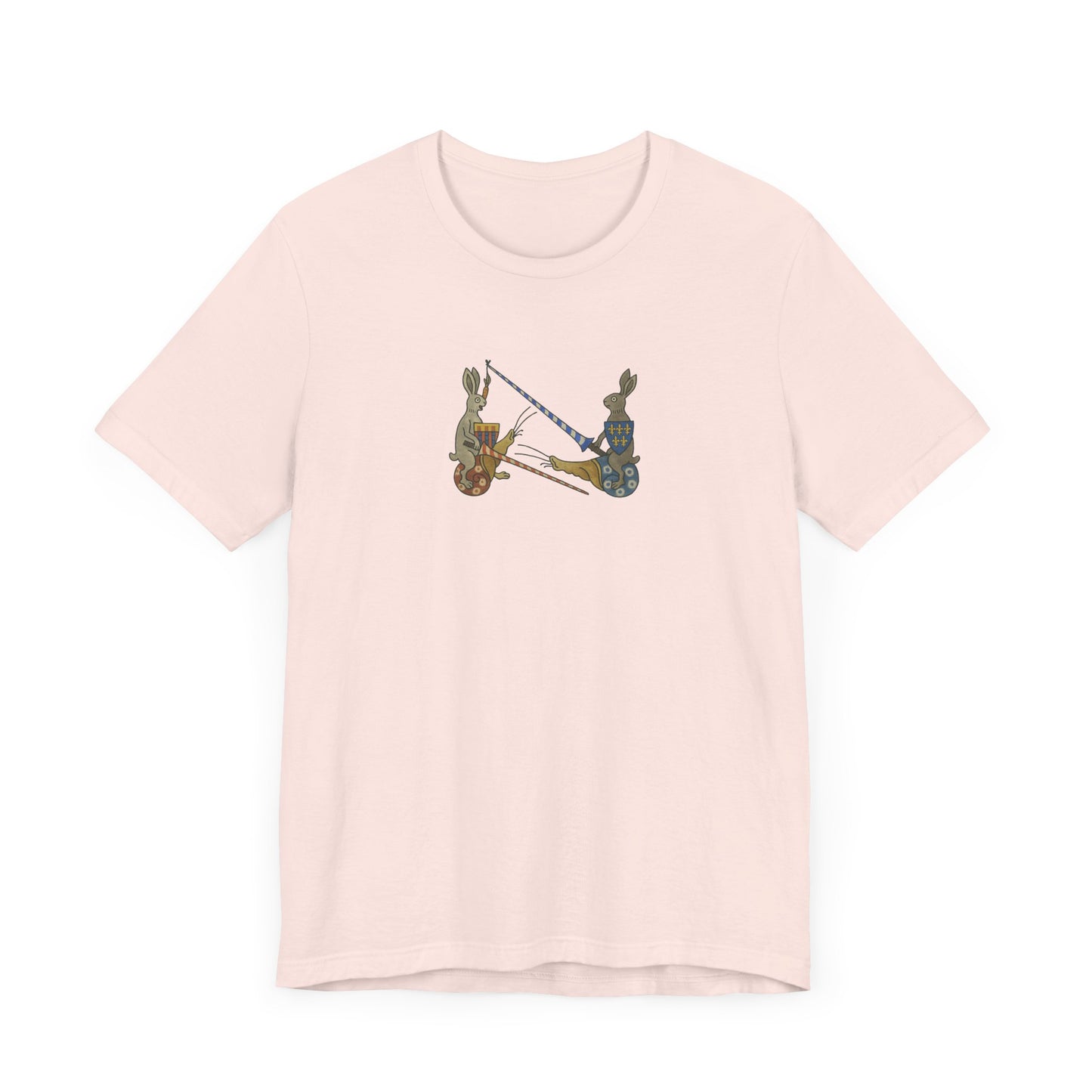 Medieval Marginalia Jousting Rabbits Manuscript T-shirt