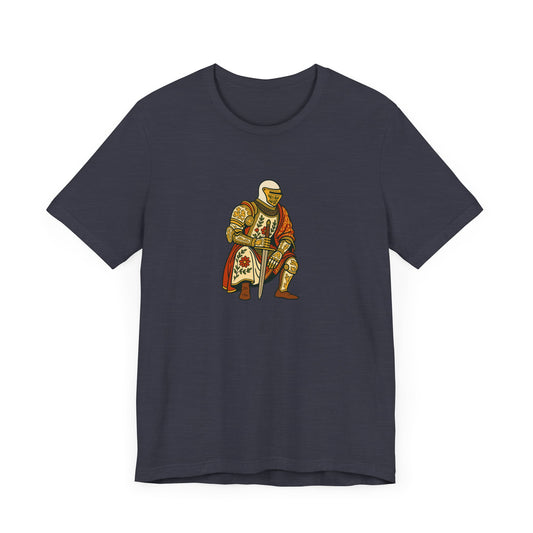 Medieval Knight With Original Flora Pattern Tee