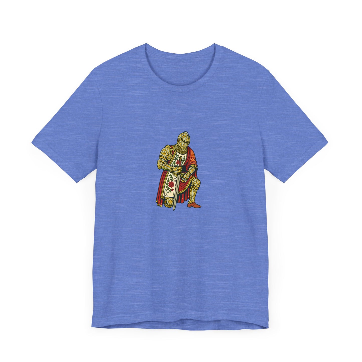 Kneeling Medieval Knight Floral Tee
