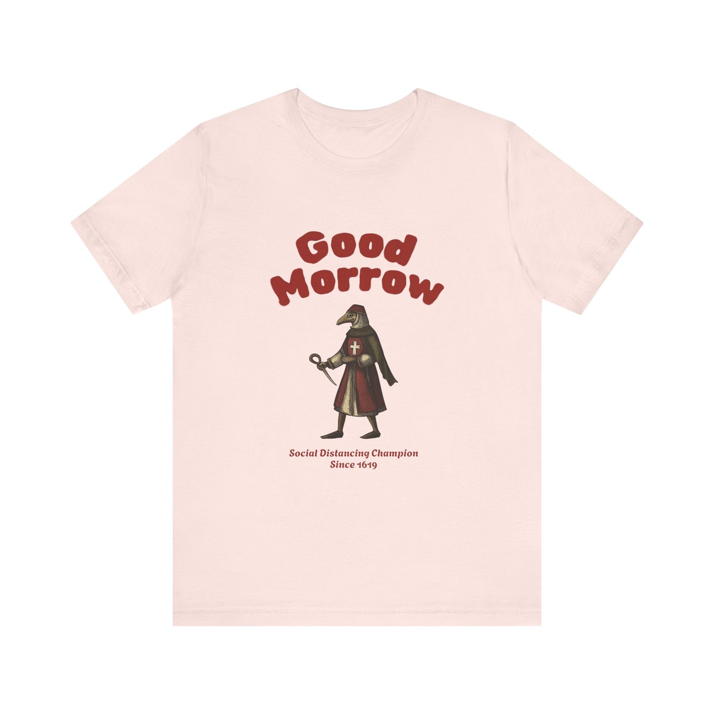 Hanseatic Art, Medieval Plague Doctor with Good Morrow 1619 Tee