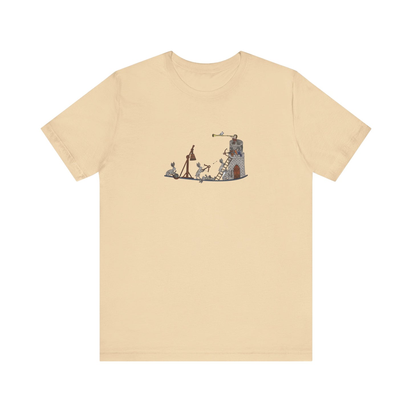 Medieval Rabbits Castle Siege, Medieval Manuscript Art T-shirt