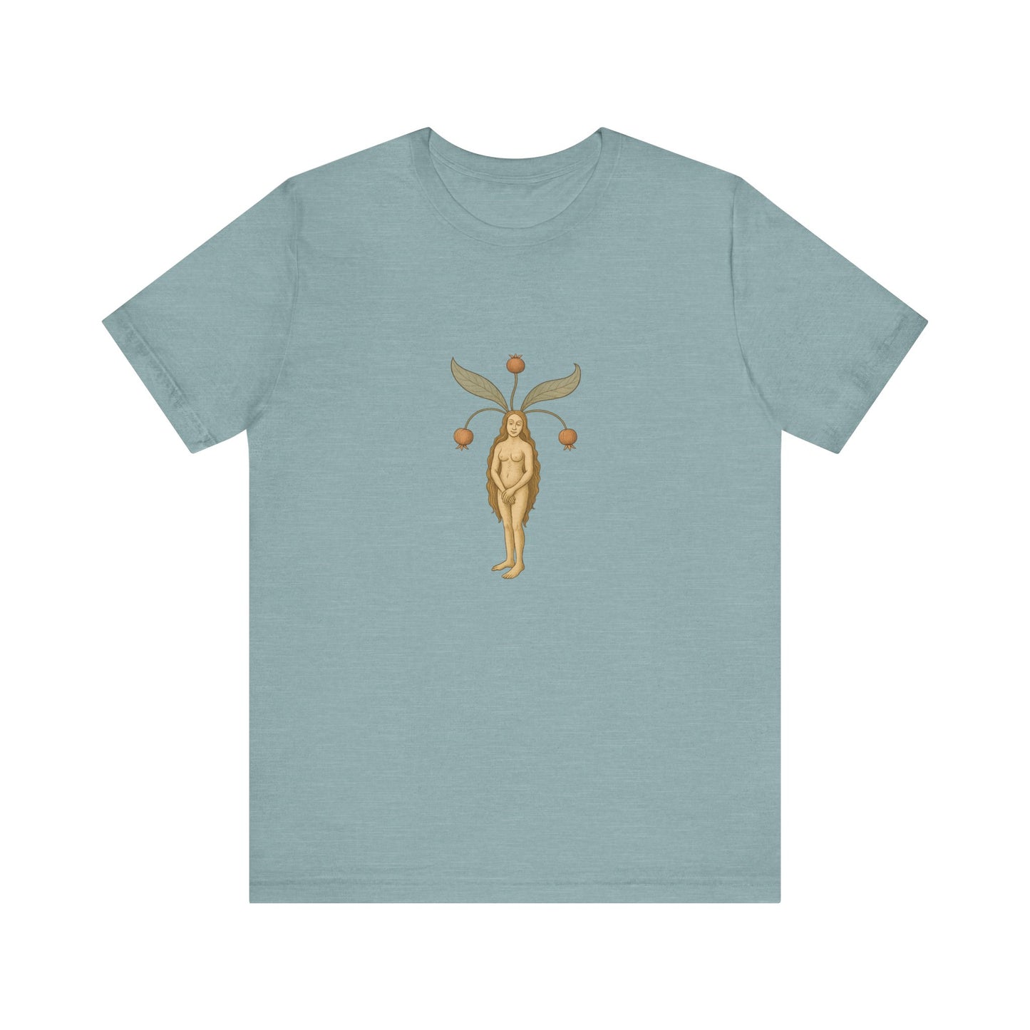 Big Mandragora Muse, Medieval Mandrake Herb Lore Unisex Heavy Cotton Tee
