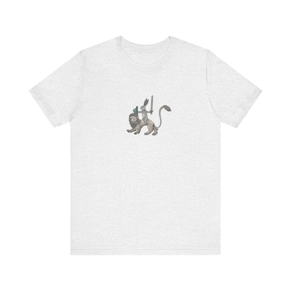 Sword-wielding Medieval Rabbit Riding a Lion Posters and Art Prints Tee