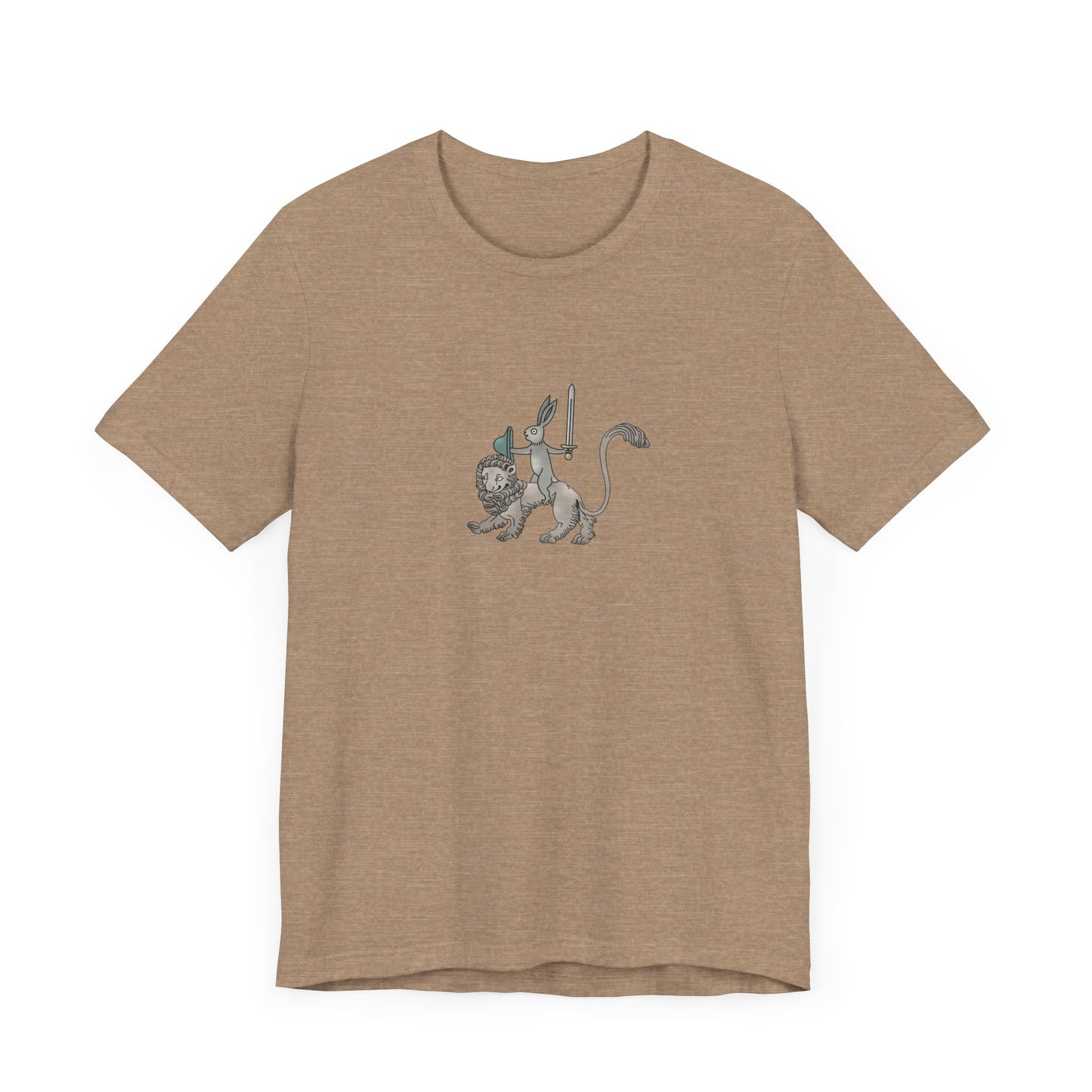 Sword-wielding Medieval Rabbit Riding a Lion Posters and Art Prints Tee