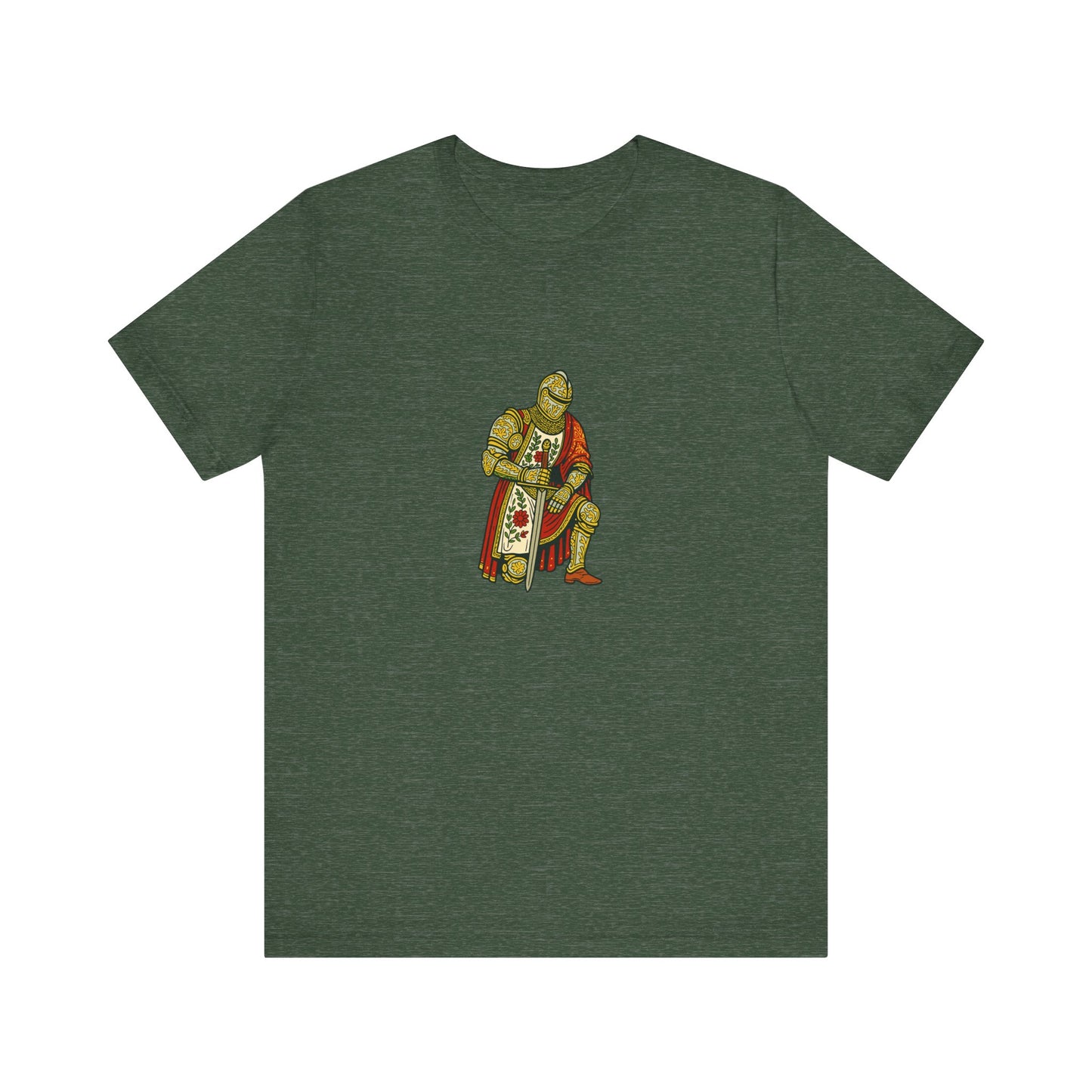 Kneeling Medieval Knight Floral Tee