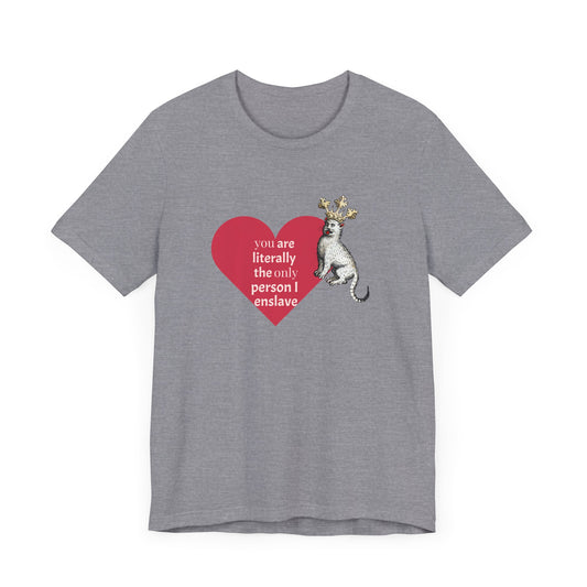 Silly Medieval Cat with Crown, His Majesty's Favorite Slave Tee