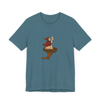 The Eggman Monk, Medieval Marginalia Print T-shirt