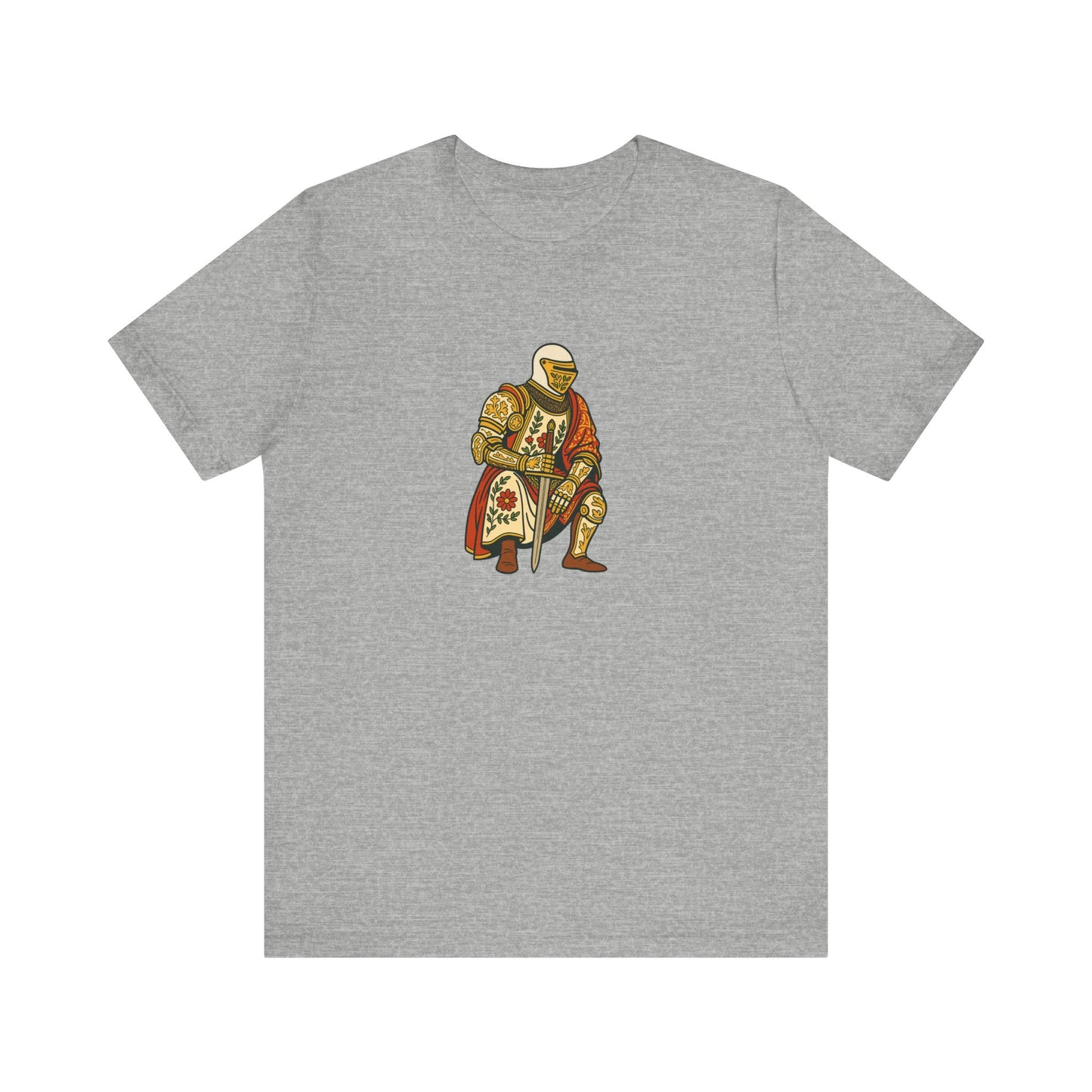 Medieval Knight With Original Flora Pattern Tee