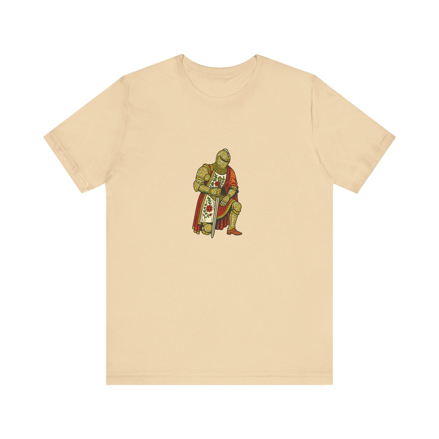 Kneeling Medieval Knight Floral Tee