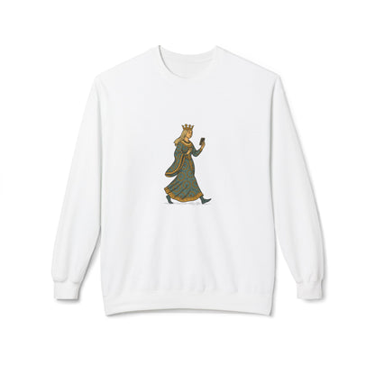The Crowned Strutter – Medieval Couture on the Go - Unisex Midweight Sweatshirt
