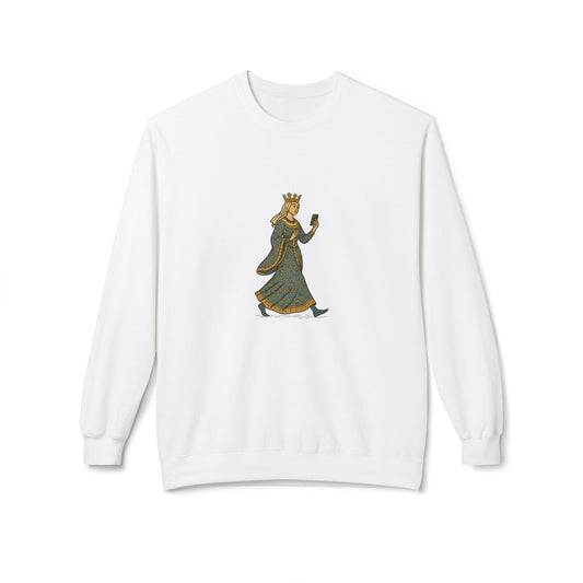 The Crowned Strutter – Medieval Couture on the Go - Unisex Midweight Sweatshirt