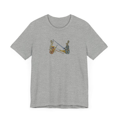 Medieval Marginalia Jousting Rabbits Manuscript T-shirt