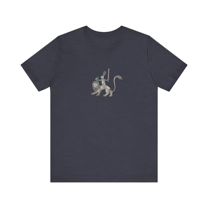 Sword-wielding Medieval Rabbit Riding a Lion Posters and Art Prints Tee