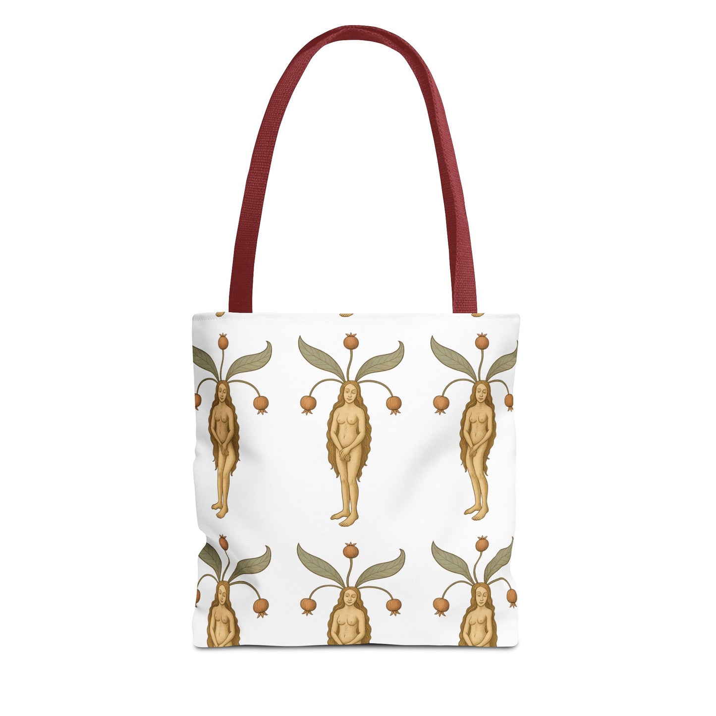 Mandragora Muse, Medieval Herb Lore Unisex Whimsical Patterned Tote Bag