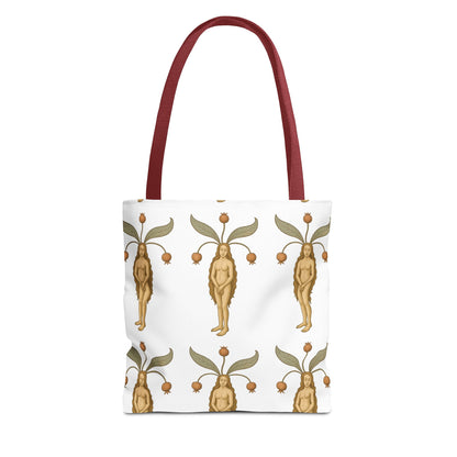 Mandragora Muse, Medieval Herb Lore Unisex Whimsical Patterned Tote Bag