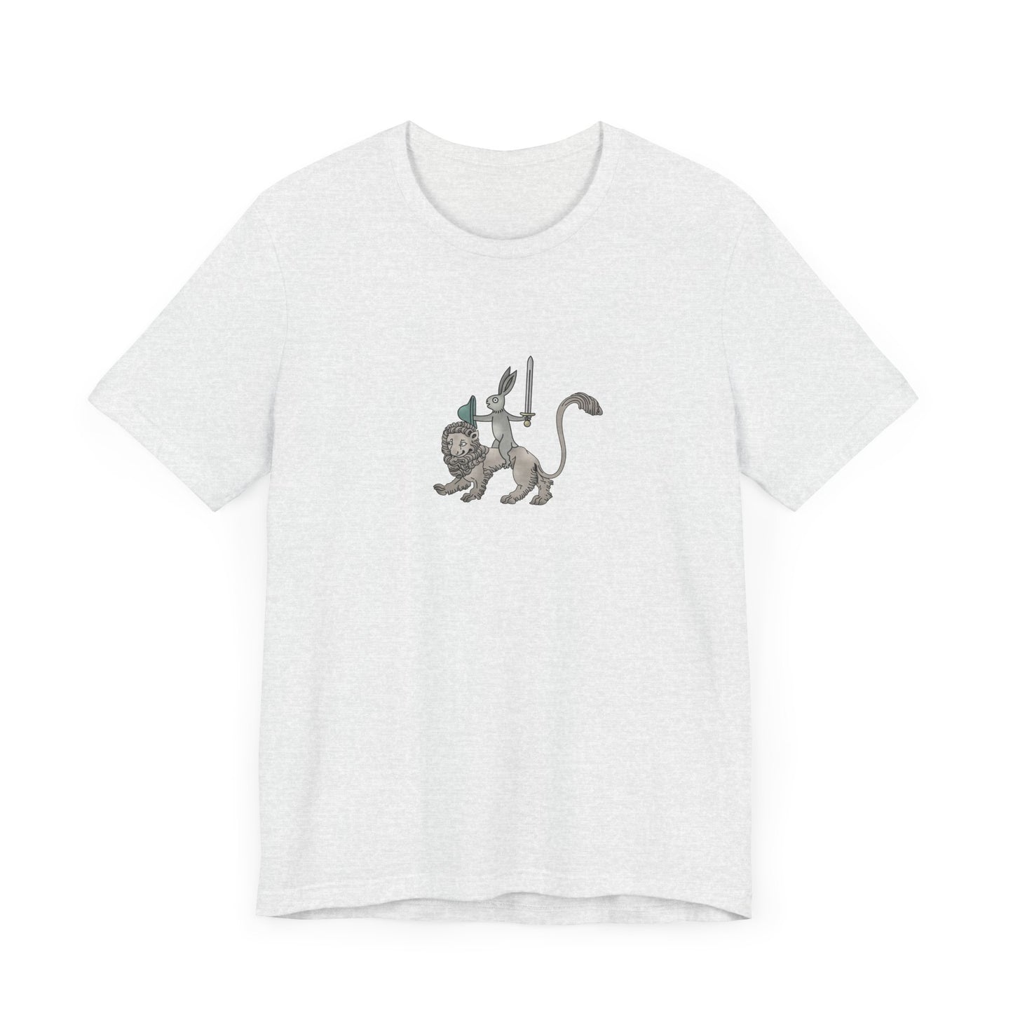 Sword-wielding Medieval Rabbit Riding a Lion Posters and Art Prints Tee