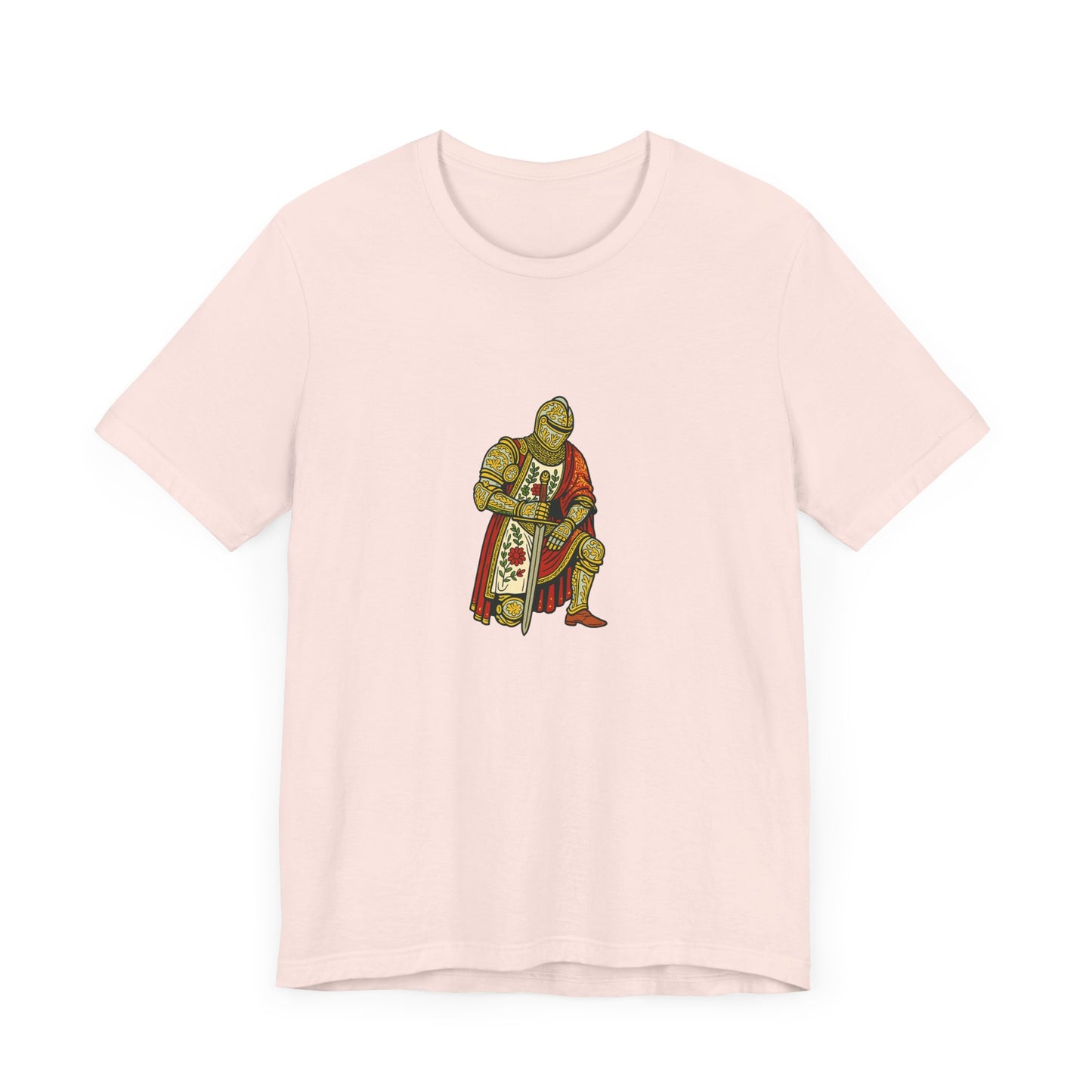 Kneeling Medieval Knight Floral Tee
