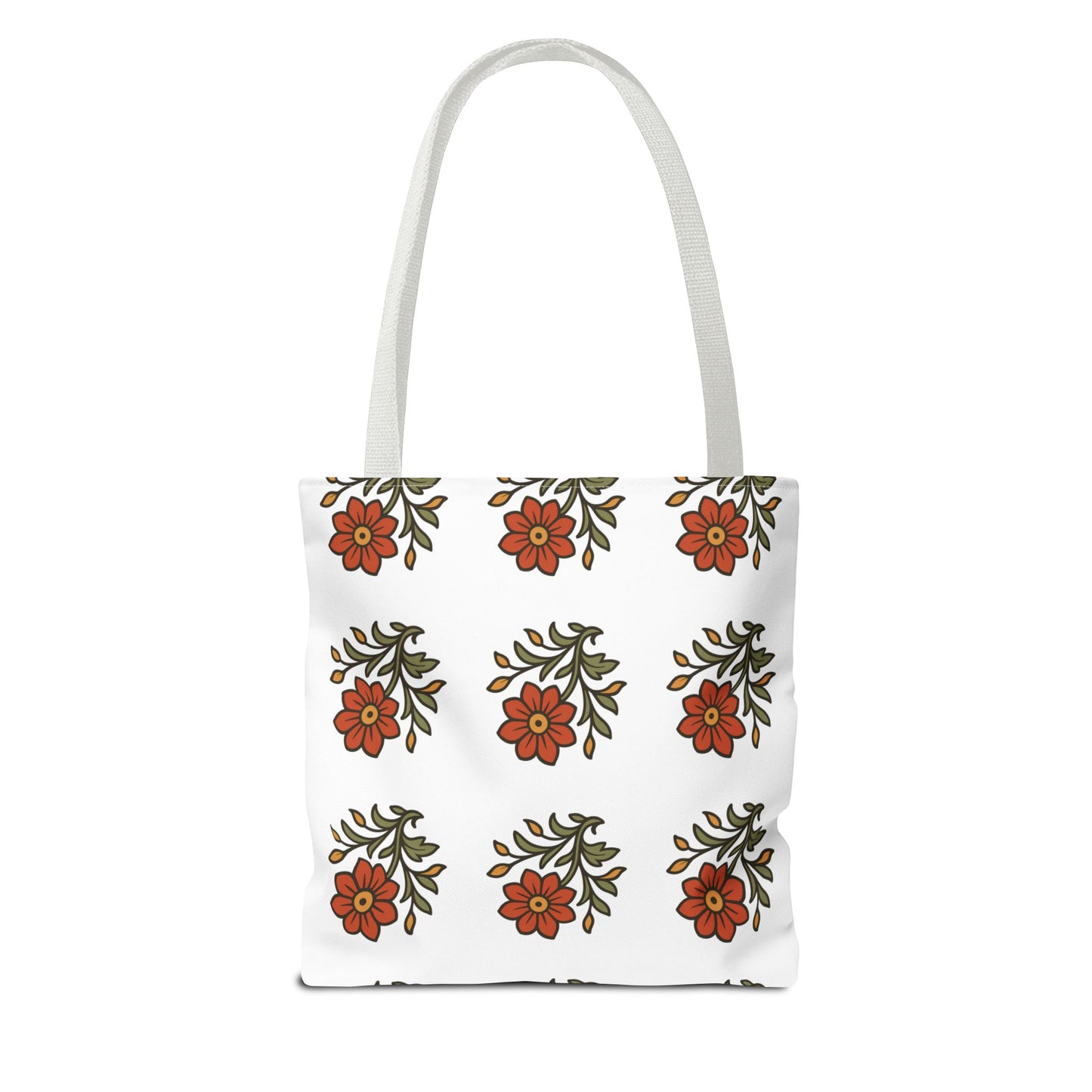 Folk Bloom Emblem 2, Original Floral Tote Bag