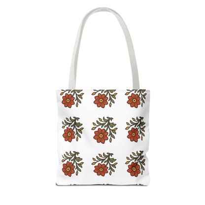 Folk Bloom Emblem 2, Original Floral Tote Bag