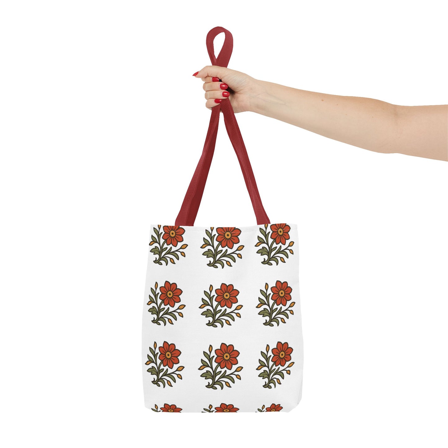 Folk Bloom Emblem 2, Original Floral Tote Bag
