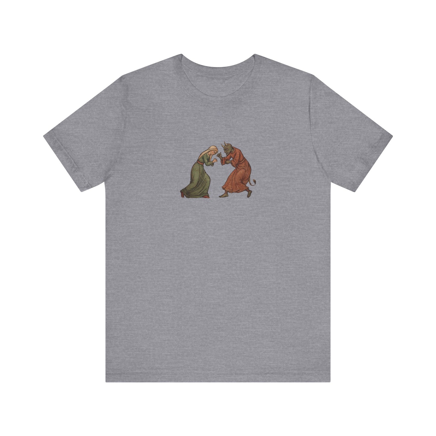 The Virgin Mary punching the Devil Medieval Manuscript T-shirt