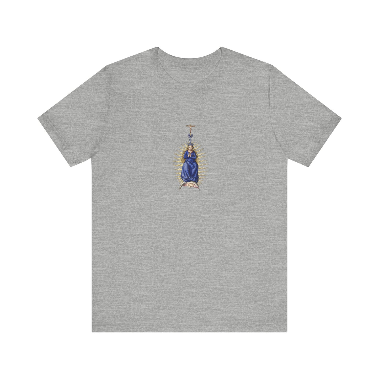 Spiritual Mary Graphic T-Shirt, Faith-Based Apparel, Casual Wear, Gift for Believers, Unisex Tee,