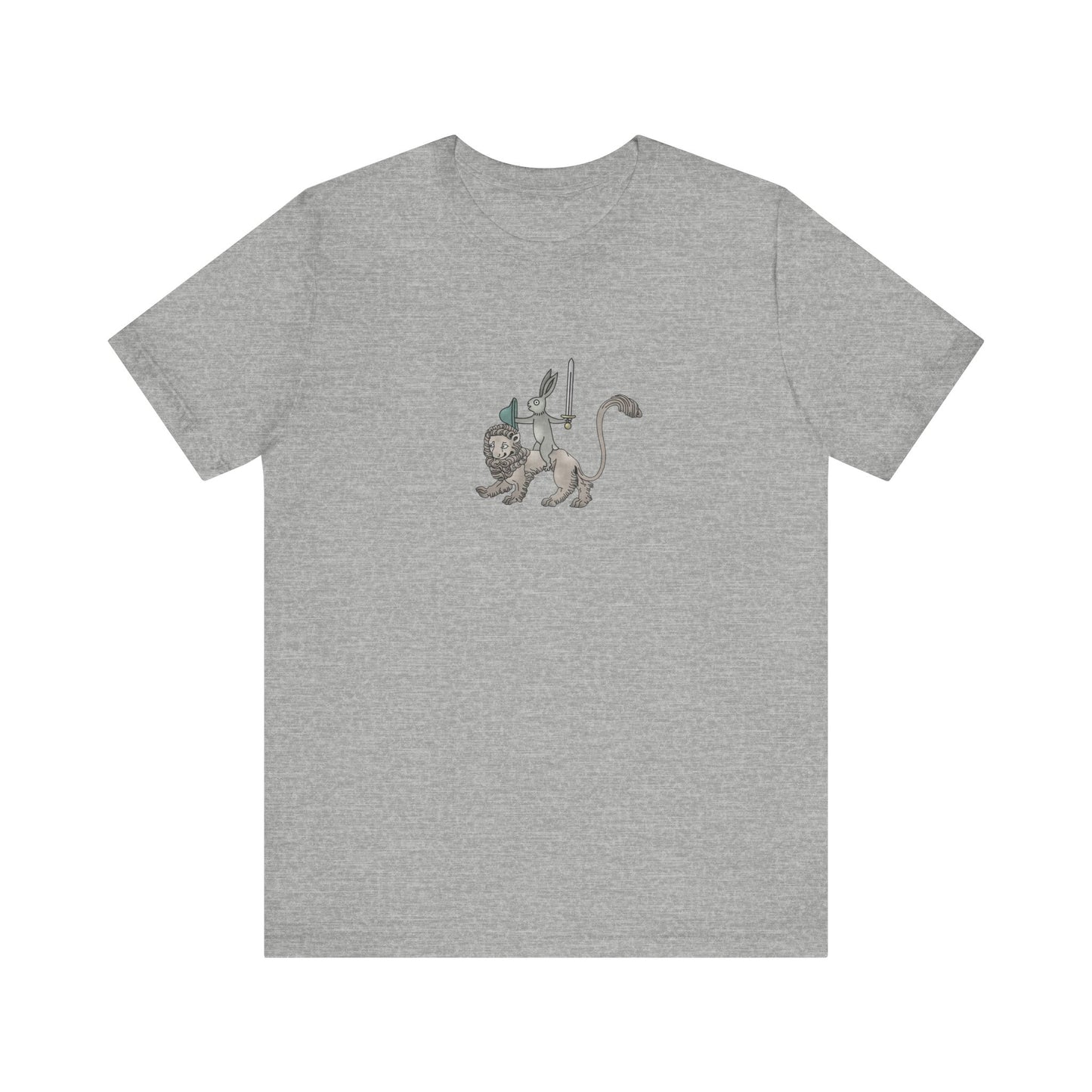 Sword-wielding Medieval Rabbit Riding a Lion Posters and Art Prints Tee
