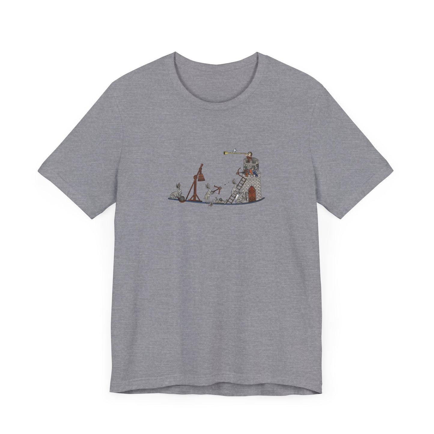 Medieval Rabbits Castle Siege, Medieval Manuscript Art T-shirt