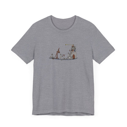 Medieval Rabbits Castle Siege, Medieval Manuscript Art T-shirt