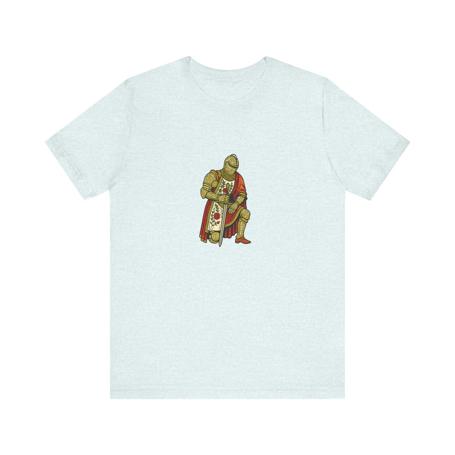 Kneeling Medieval Knight Floral Tee