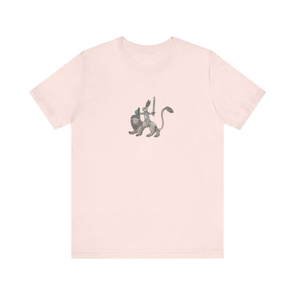 Sword-wielding Medieval Rabbit Riding a Lion Posters and Art Prints Tee