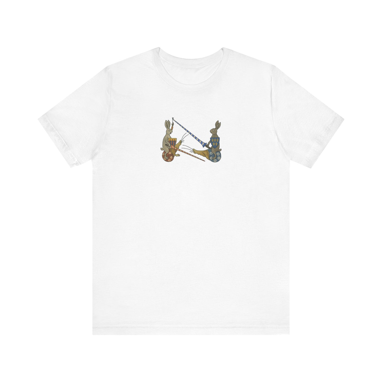 Medieval Marginalia Jousting Rabbits Manuscript T-shirt