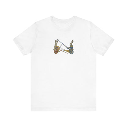 Medieval Marginalia Jousting Rabbits Manuscript T-shirt