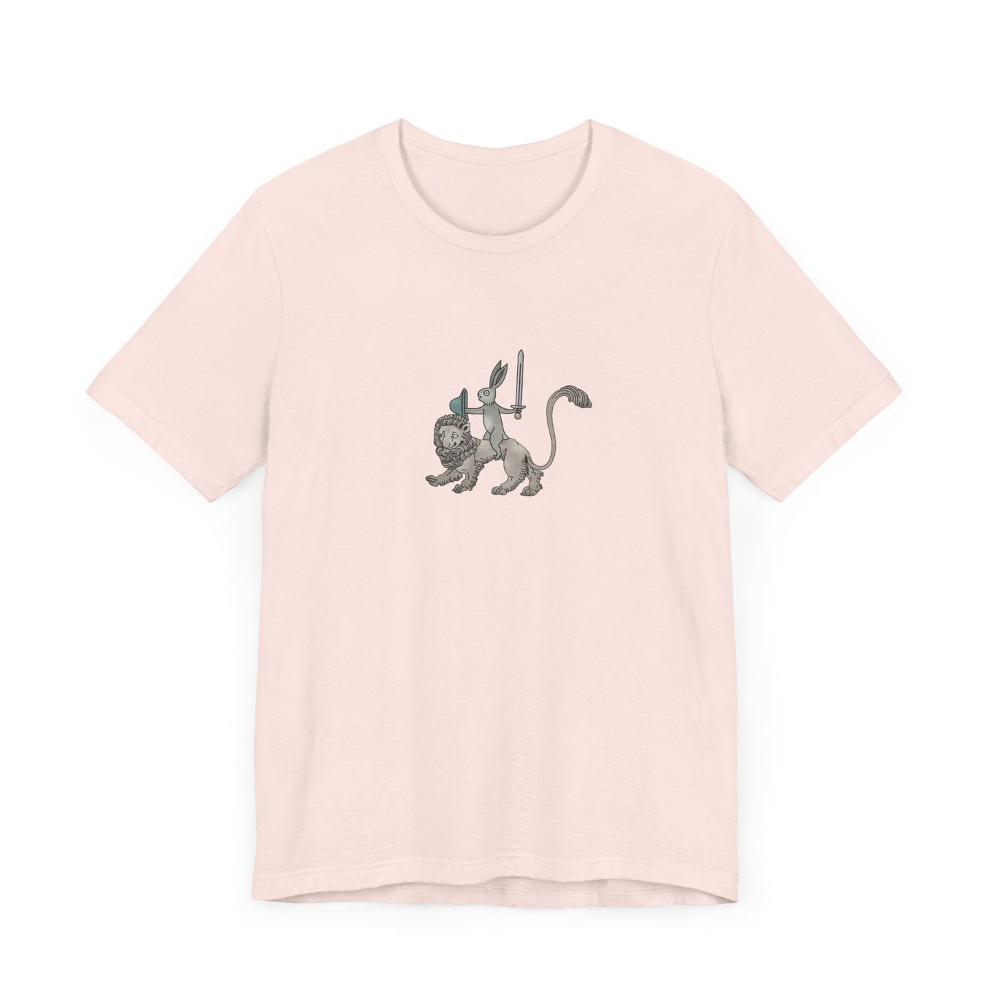 Sword-wielding Medieval Rabbit Riding a Lion Posters and Art Prints Tee