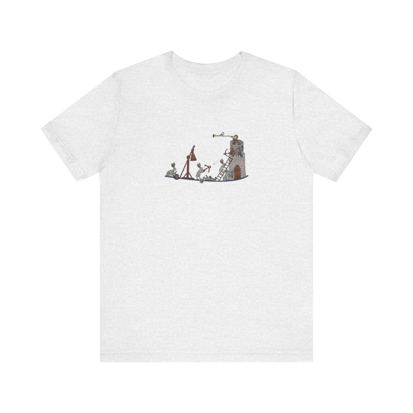 Medieval Rabbits Castle Siege, Medieval Manuscript Art T-shirt