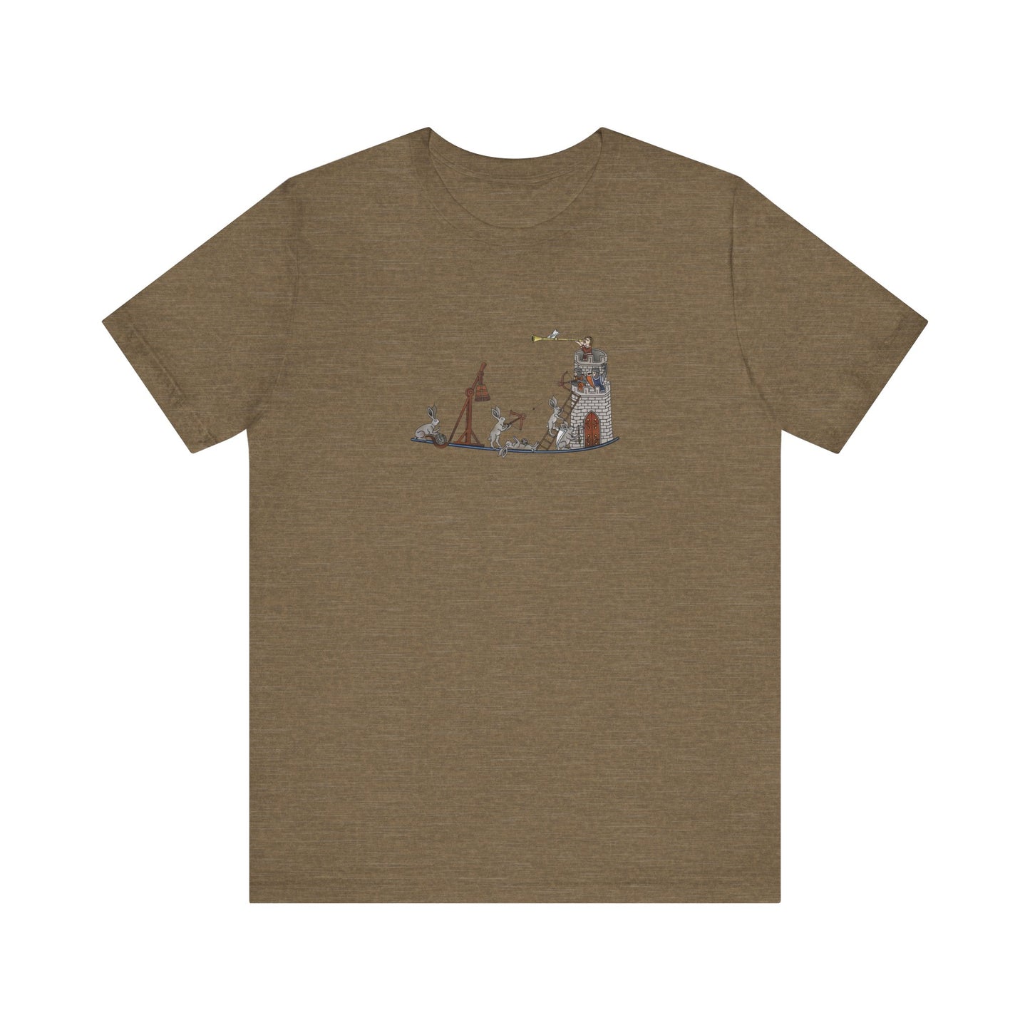 Medieval Rabbits Castle Siege, Medieval Manuscript Art T-shirt