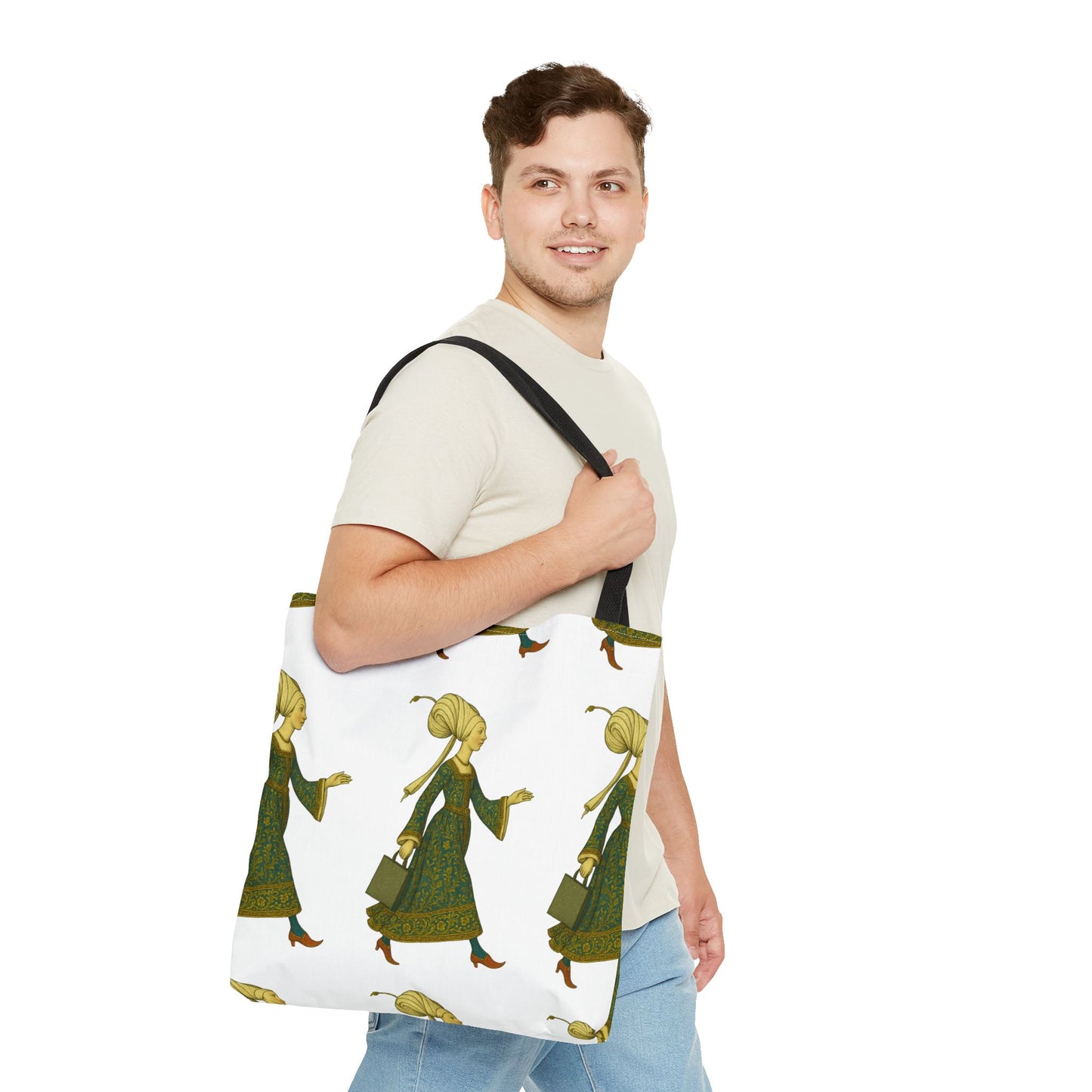 Lady of the Mall – Medieval Fashionista - Elegant Vintage Woman Tote Bag