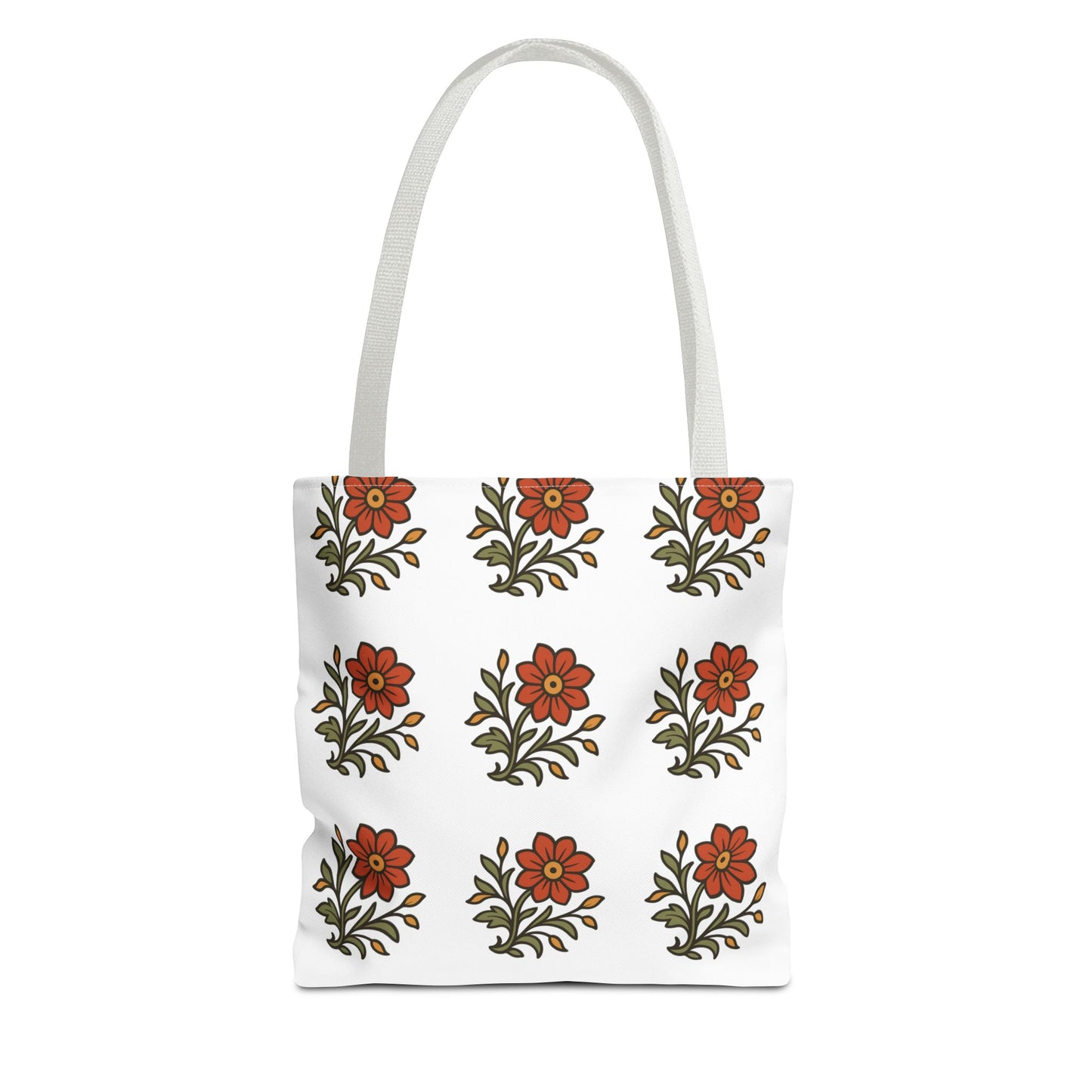 Folk Bloom Emblem 2, Original Floral Tote Bag