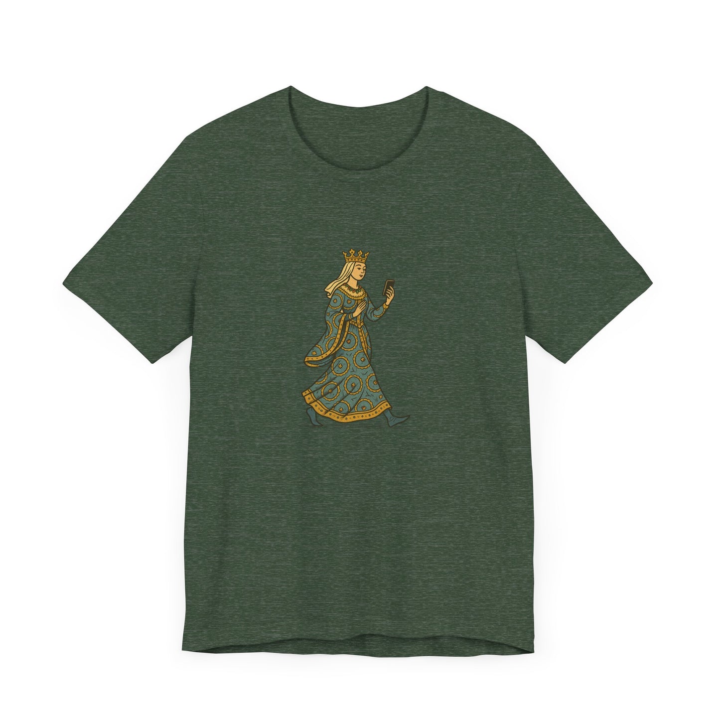 The Crowned Strutter – Medieval Couture on the Go - Unisex Heavy Cotton T-shirt