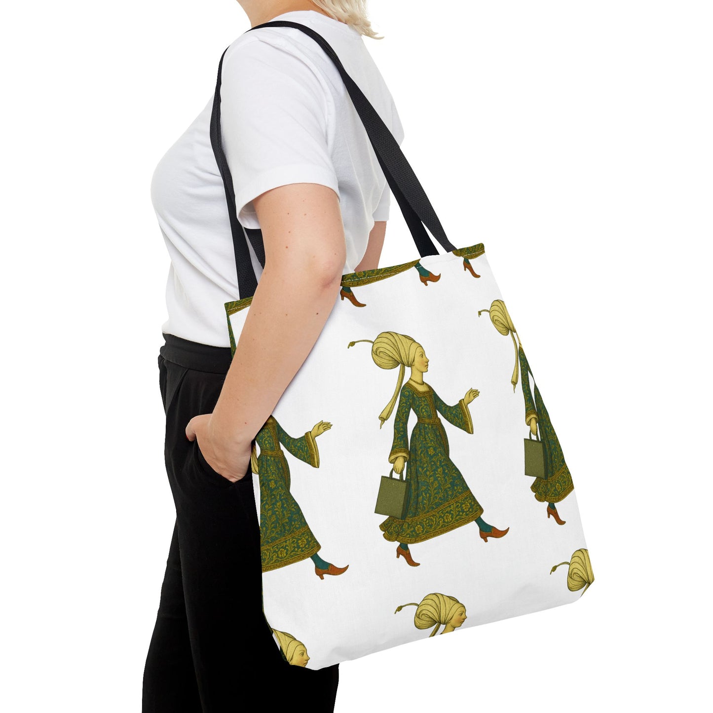 Lady of the Mall – Medieval Fashionista - Elegant Vintage Woman Tote Bag