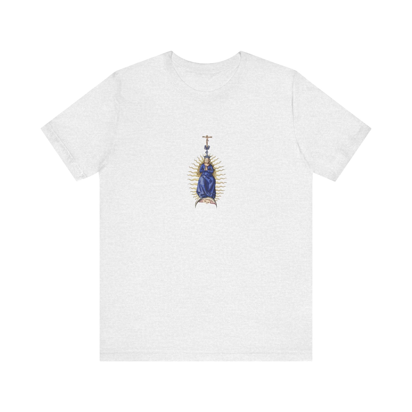 Spiritual Mary Graphic T-Shirt, Faith-Based Apparel, Casual Wear, Gift for Believers, Unisex Tee,