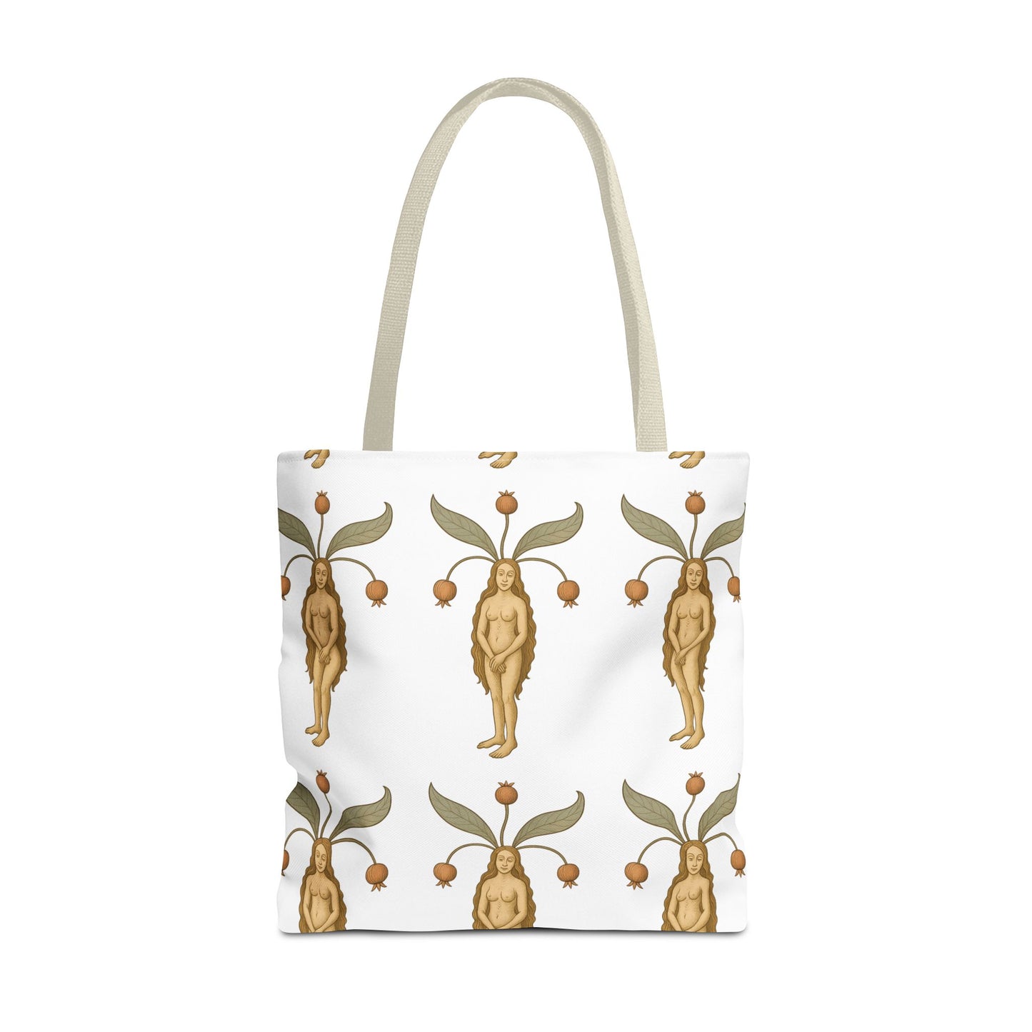 Mandragora Muse, Medieval Herb Lore Unisex Whimsical Patterned Tote Bag