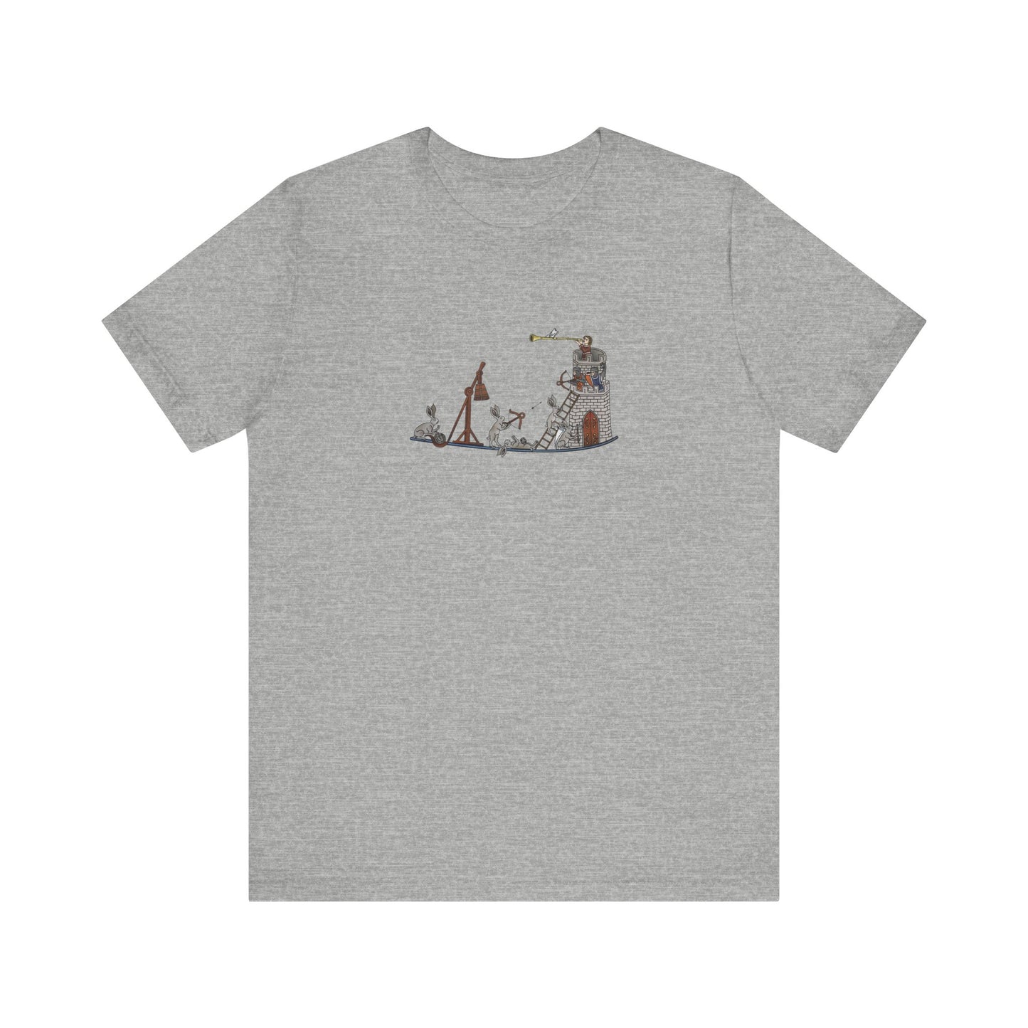 Medieval Rabbits Castle Siege, Medieval Manuscript Art T-shirt