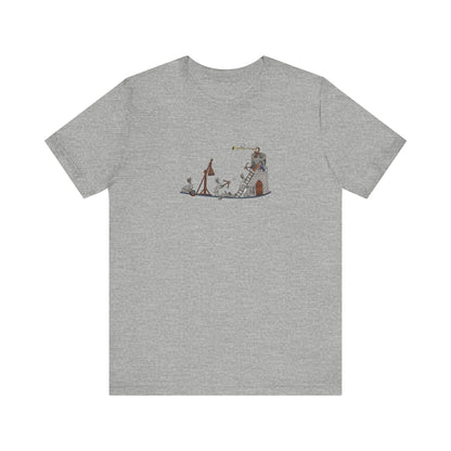 Medieval Rabbits Castle Siege, Medieval Manuscript Art T-shirt