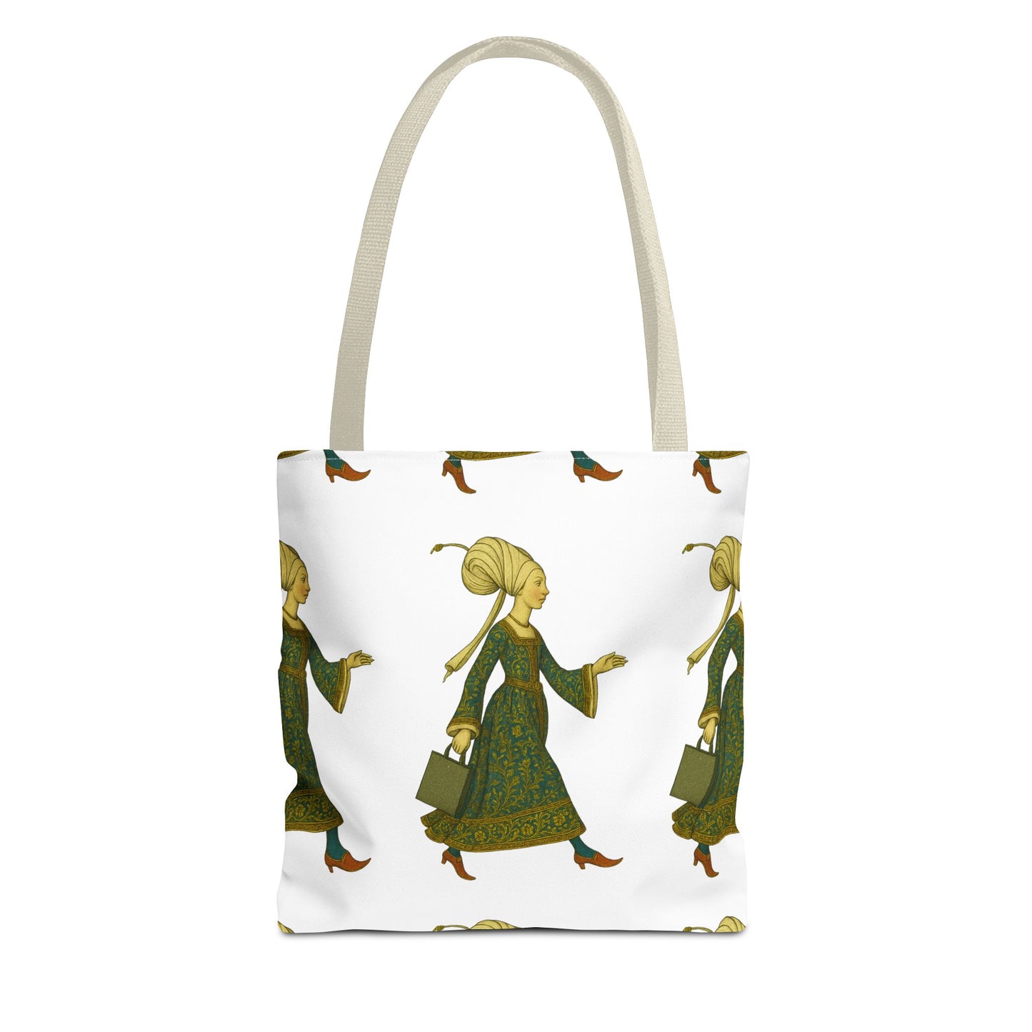 Lady of the Mall – Medieval Fashionista - Elegant Vintage Woman Tote Bag