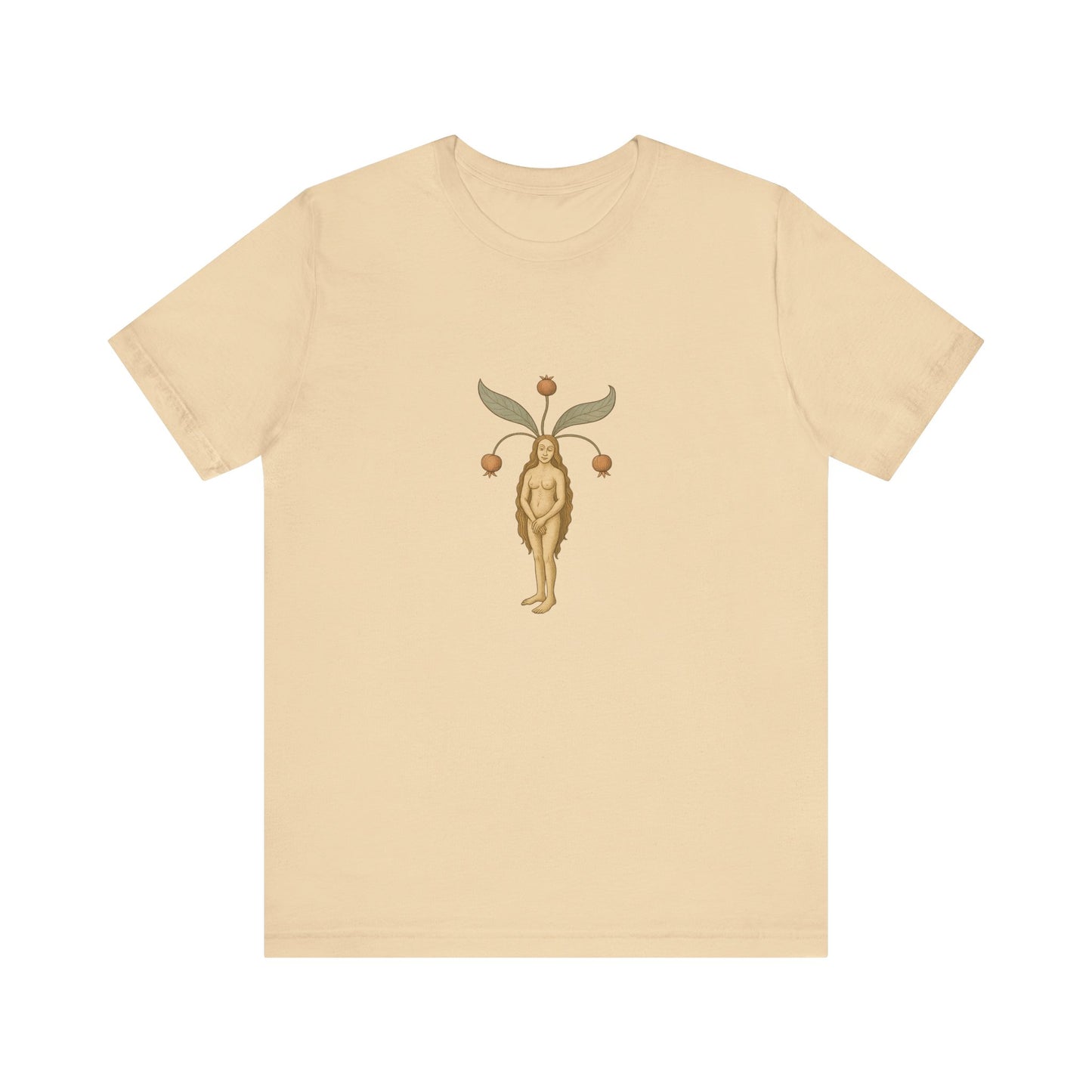 Big Mandragora Muse, Medieval Mandrake Herb Lore Unisex Heavy Cotton Tee