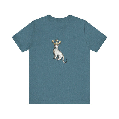 Silly Medieval Cat with Crown – 15th Century Heraldic Art Tee