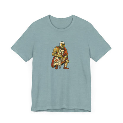 Medieval Knight With Original Flora Pattern Tee