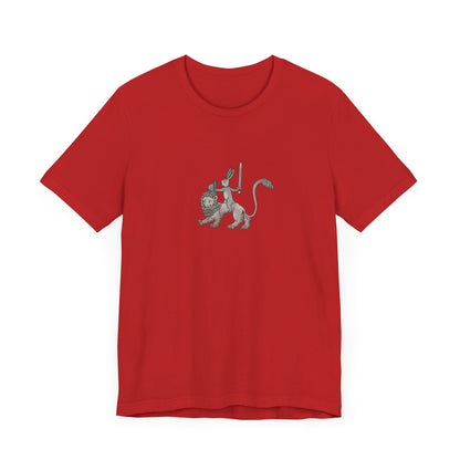 Sword-wielding Medieval Rabbit Riding a Lion Posters and Art Prints Tee