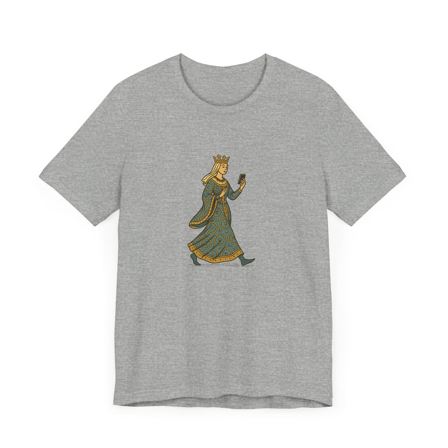 The Crowned Strutter – Medieval Couture on the Go - Unisex Heavy Cotton T-shirt